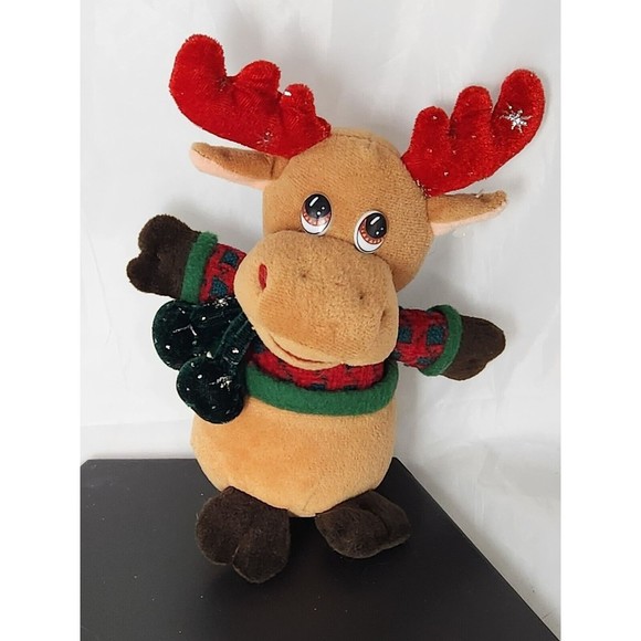 TL TOYS HK LTD Reindeer PLUSH Children’s Christmas Holiday Sweater Scarf Antlers - Picture 1 of 7